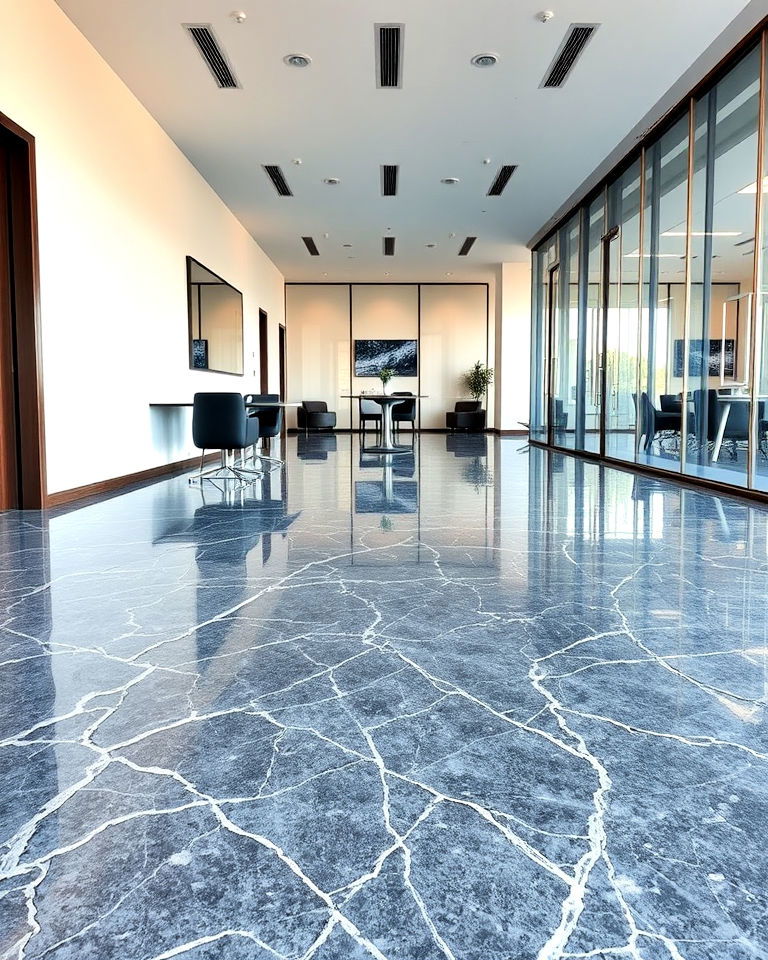 modern cracked ice epoxy effect floor