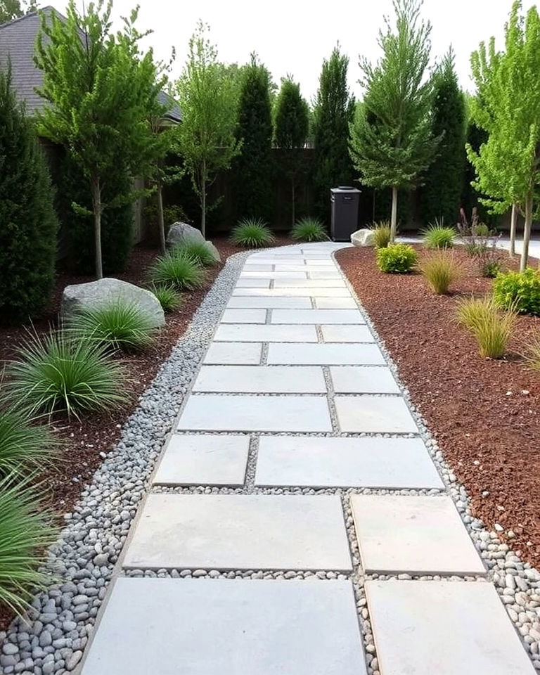 modern flagstone and gravel combination