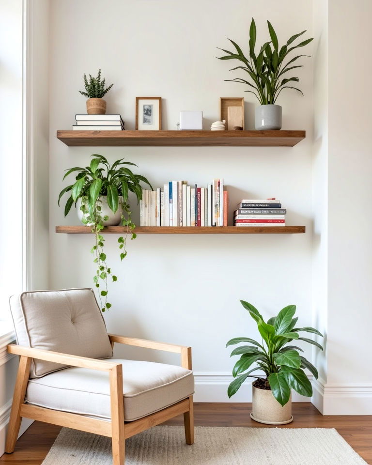 modern floating shelves