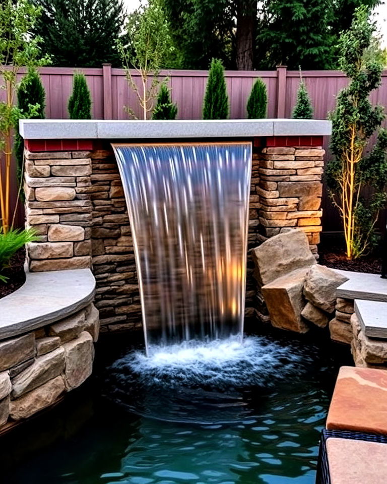 modern floating spillway waterfall