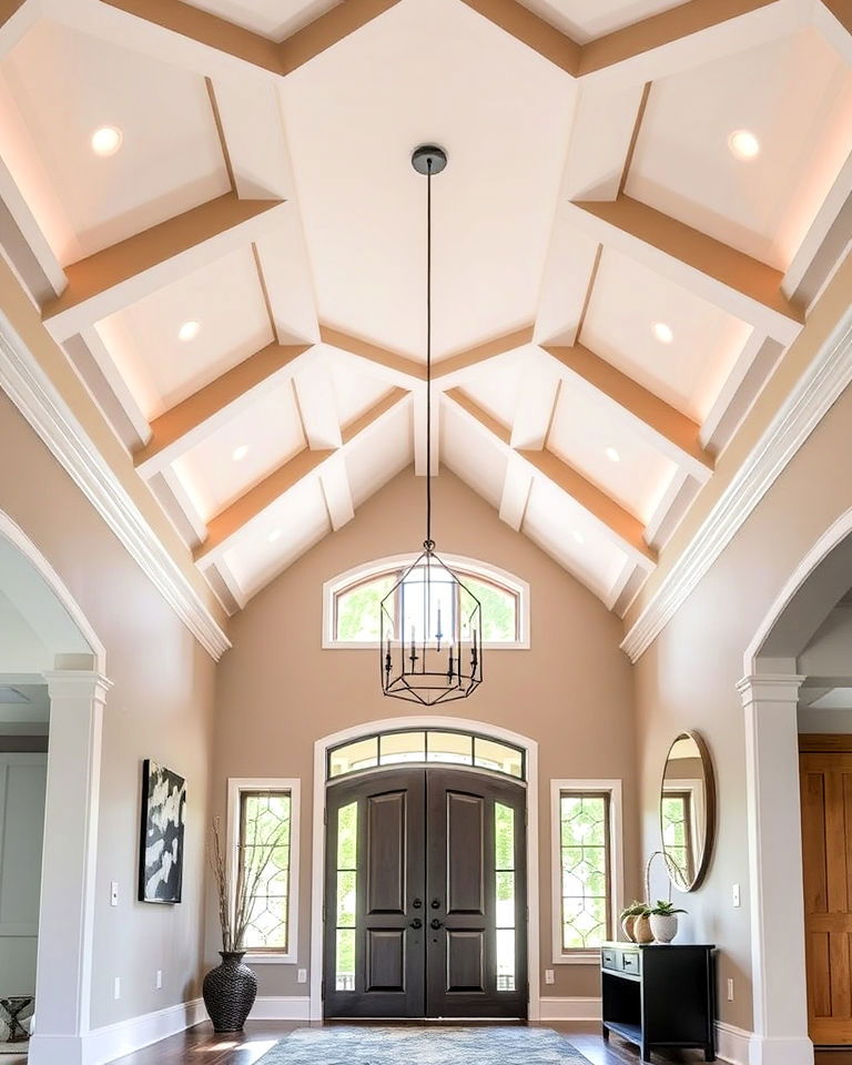 modern geometric vaulted ceiling