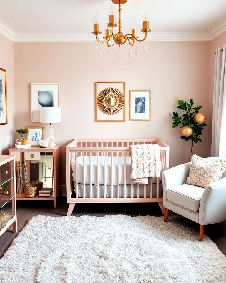 modern glam baby room