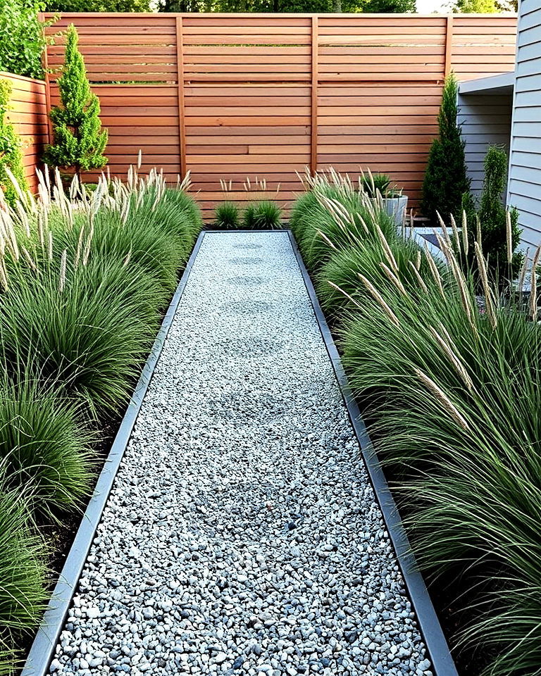 modern gravel pathway garden