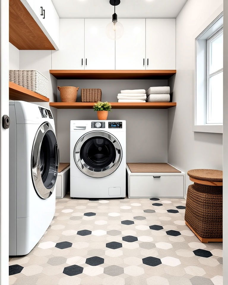 modern hexagonal tiles floor
