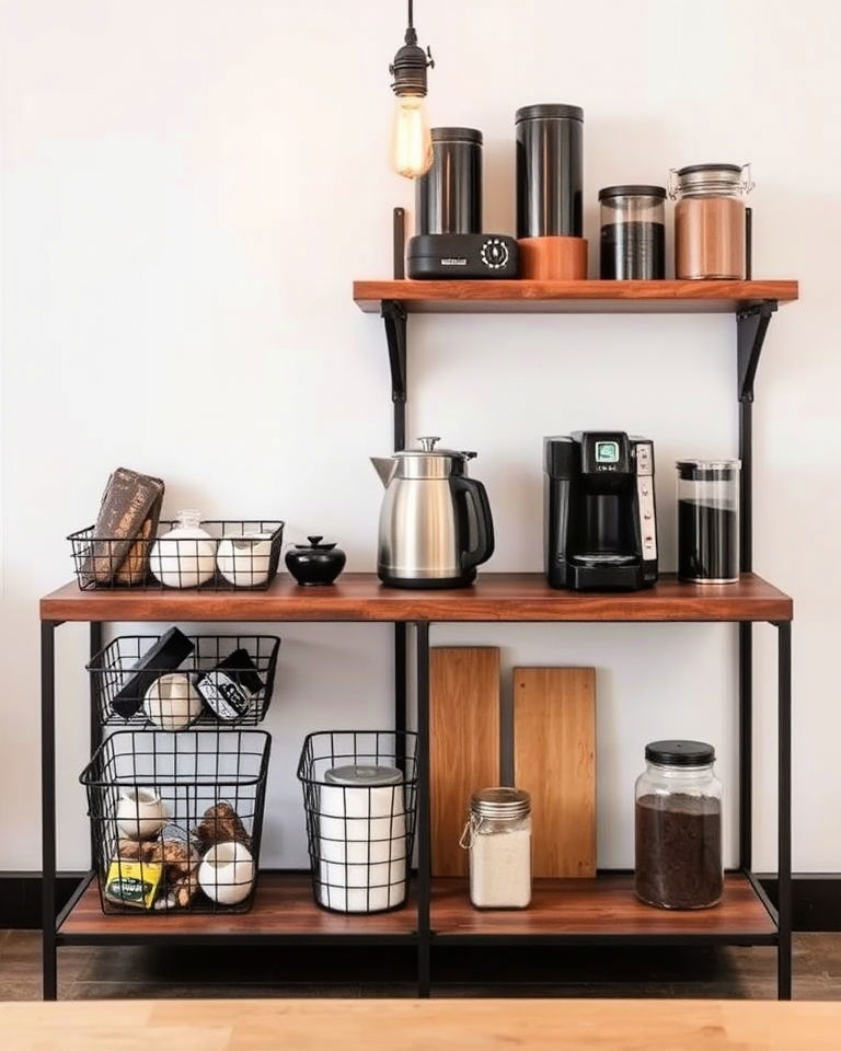 modern industrial coffee station
