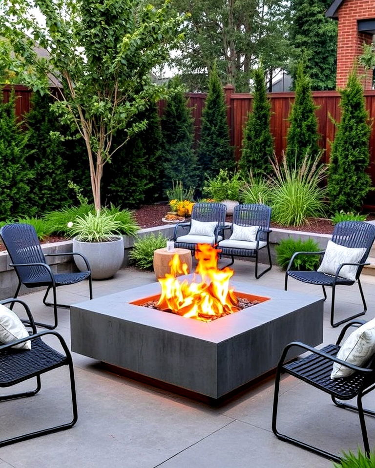 modern industrial style fire pit