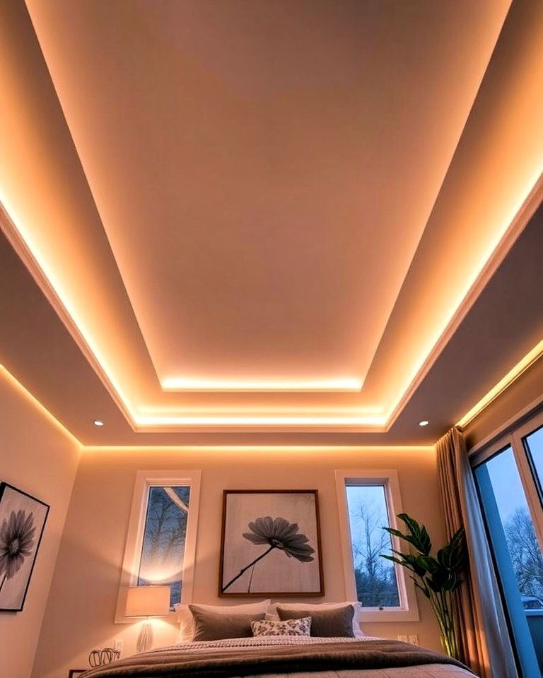 modern led lit tray ceiling for any room