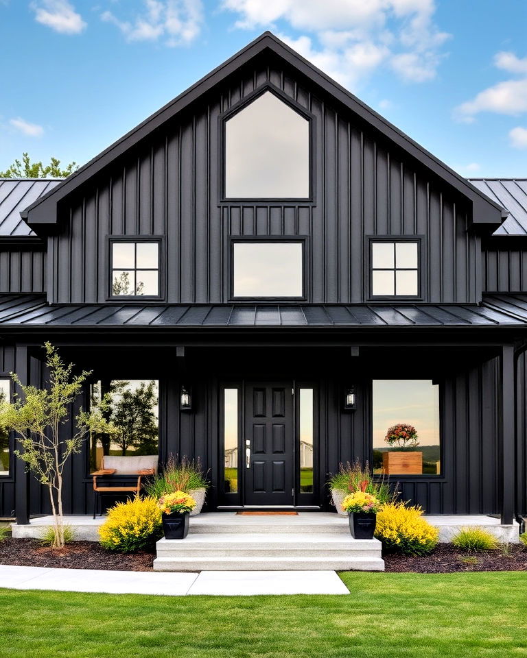 modern look black barn house exteriors