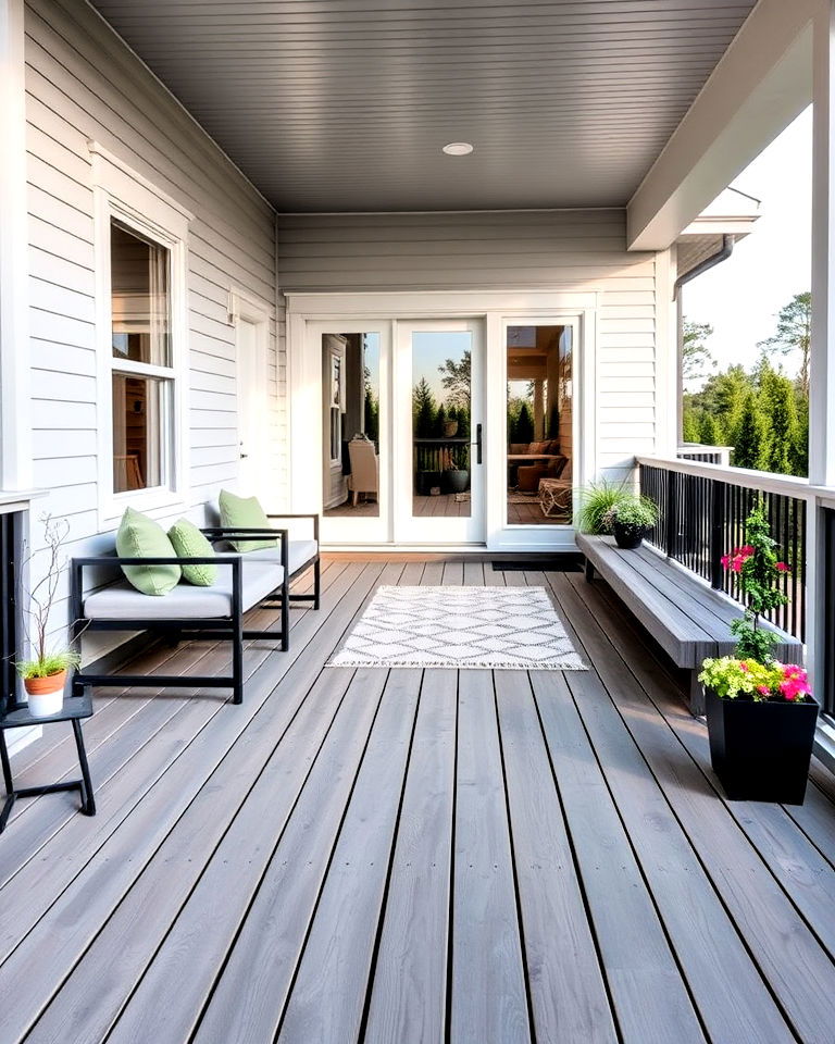 modern minimalist front porch deck
