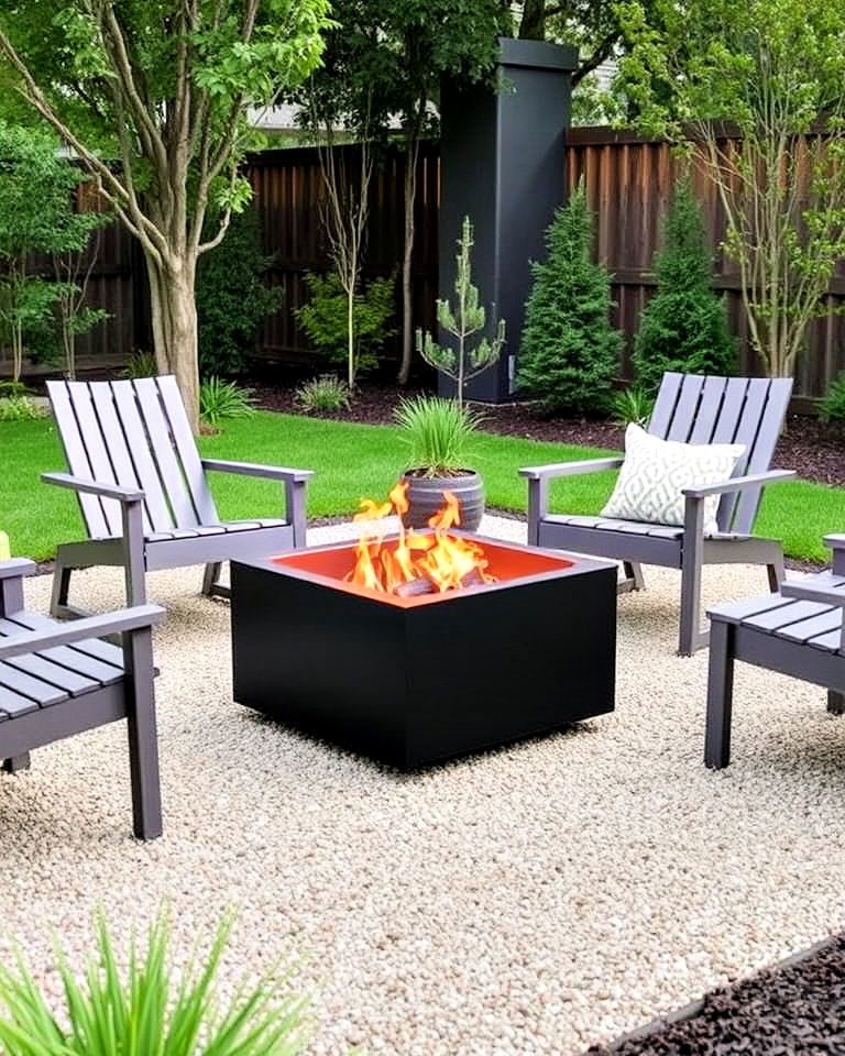modern minimalist metal fire pit
