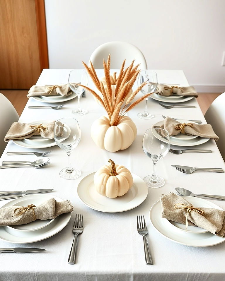 modern minimalist thanksgiving setting