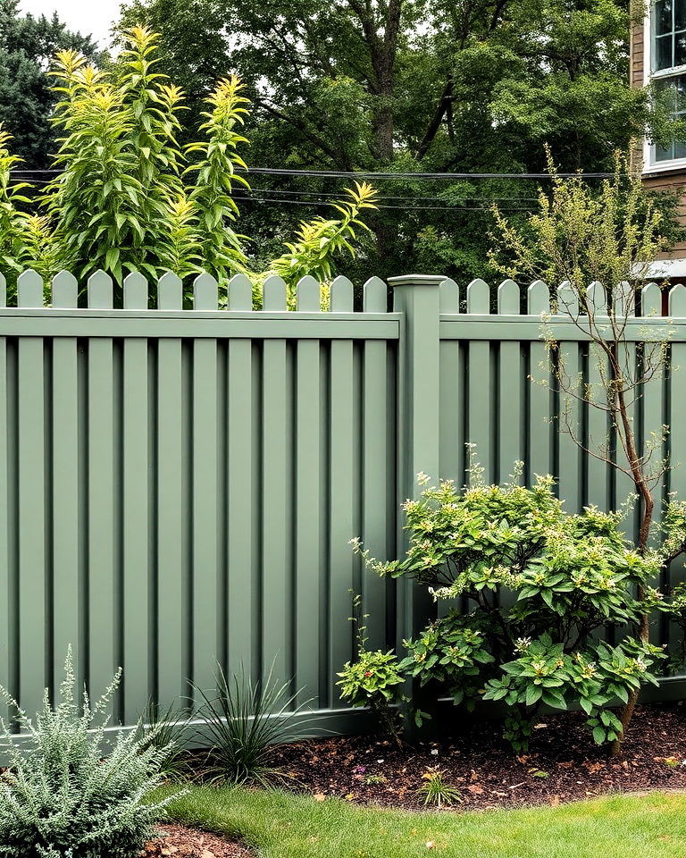 modern olive green fence