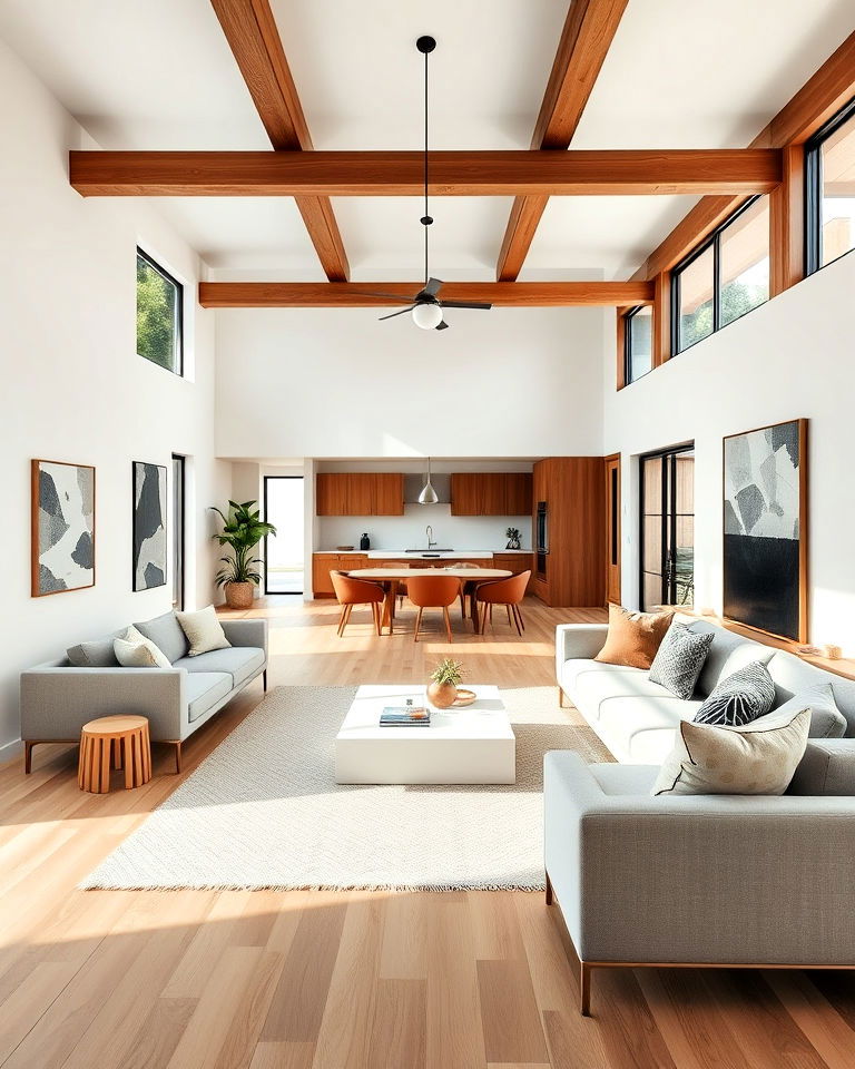 modern open space with minimalist furniture