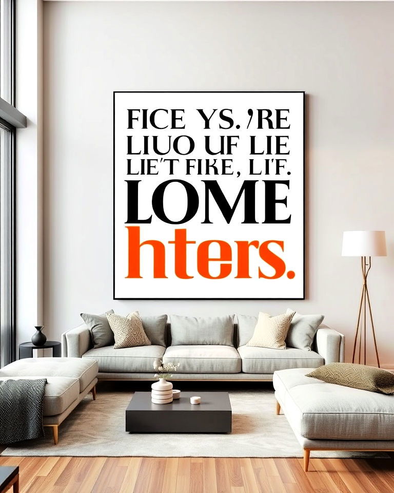 modern oversized typography art