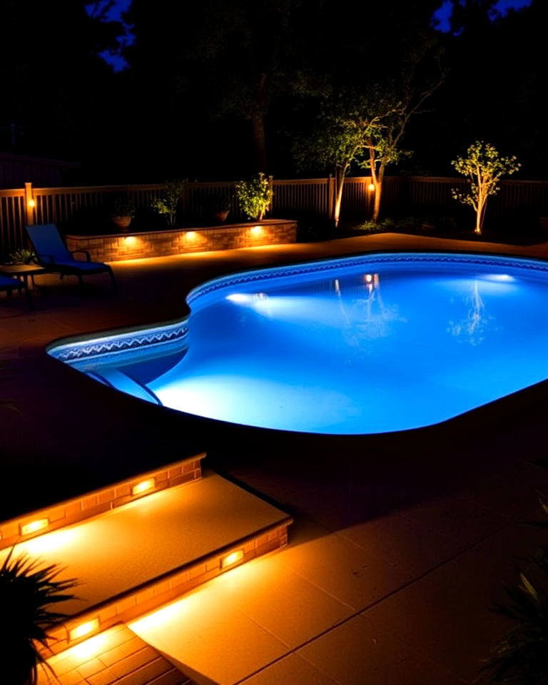 modern pool deck lighting