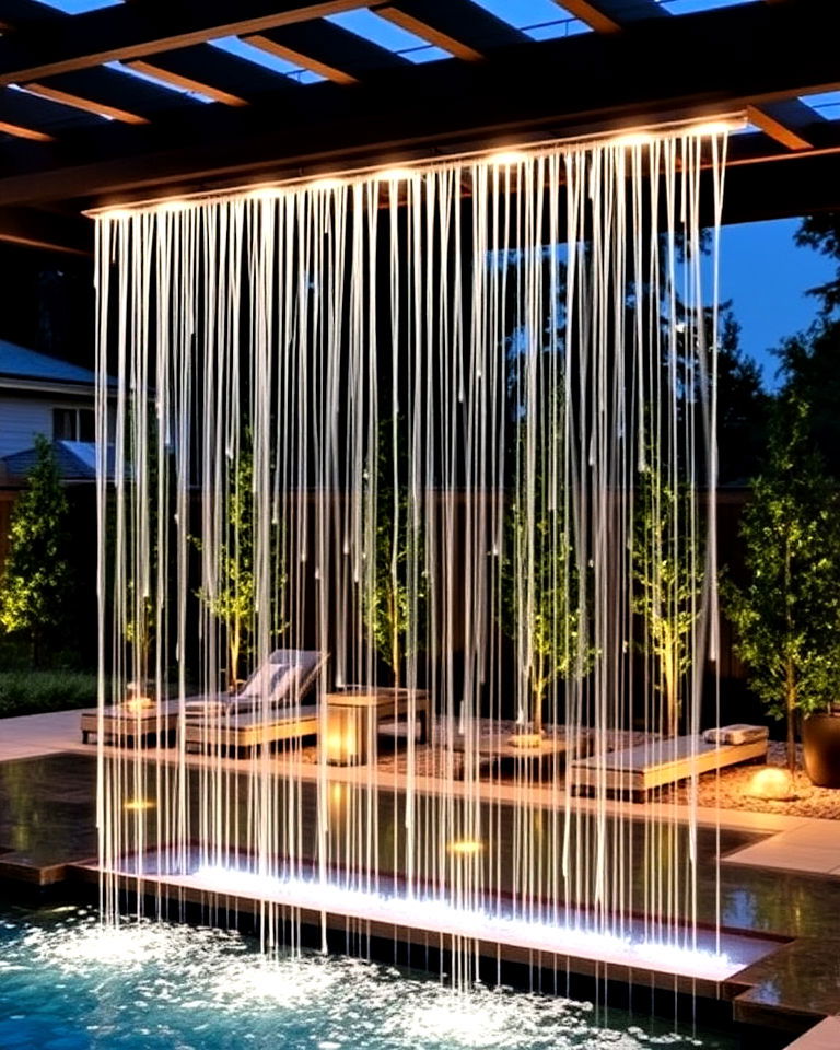 modern rain curtain waterfall