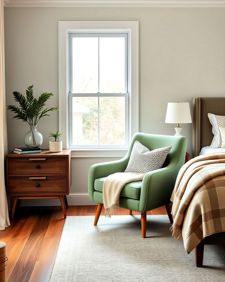 modern sage green accent chair