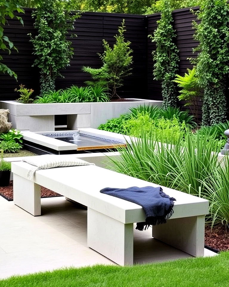modern sturdy concrete bench