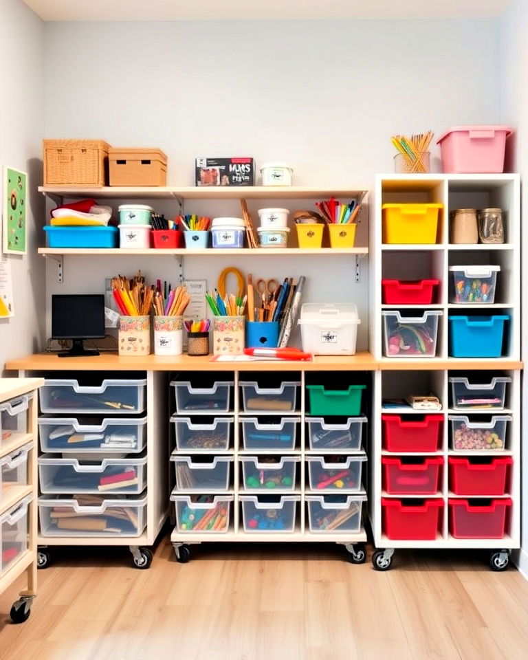 modular storage units for art room