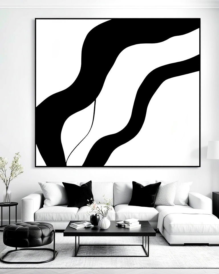 monochromatic abstract line art