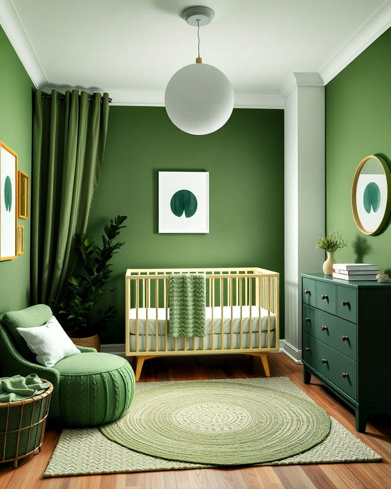 monochrome green palette nursery
