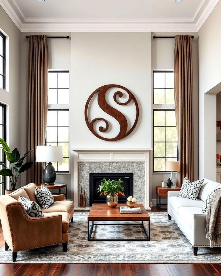 monogram letters wall art