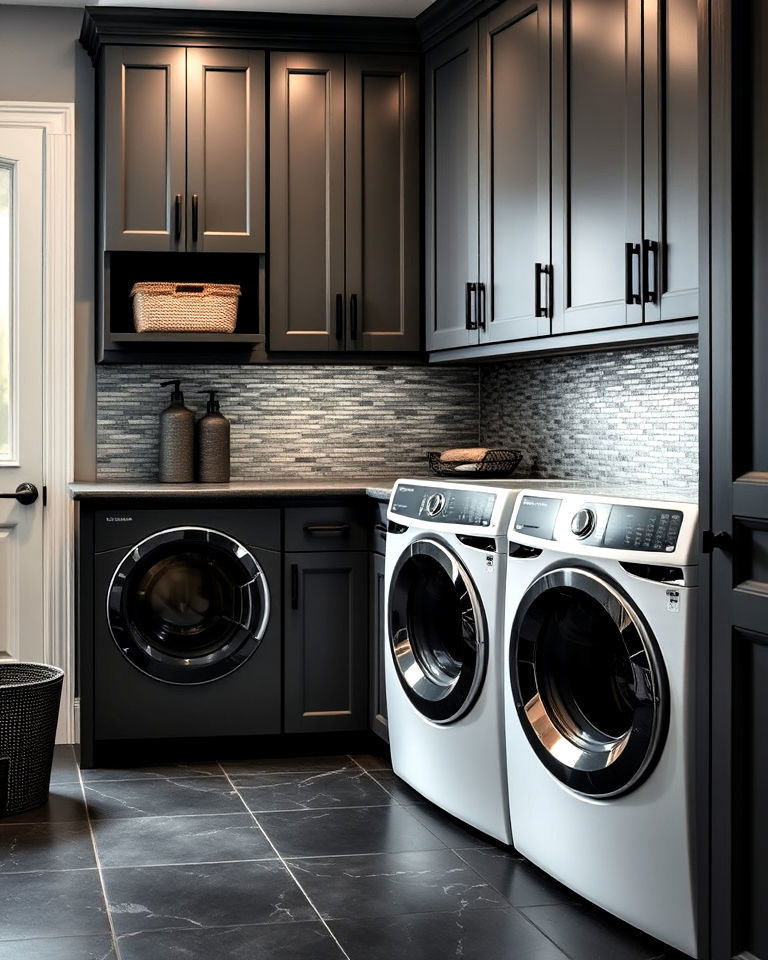 moody gray with metallic accents