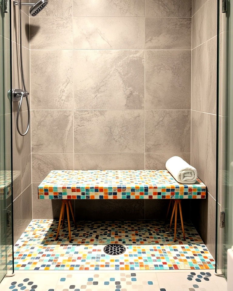 mosaic tile bench