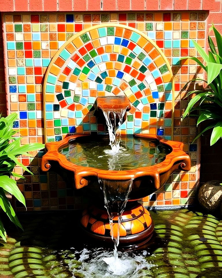 mosaic tile fountain
