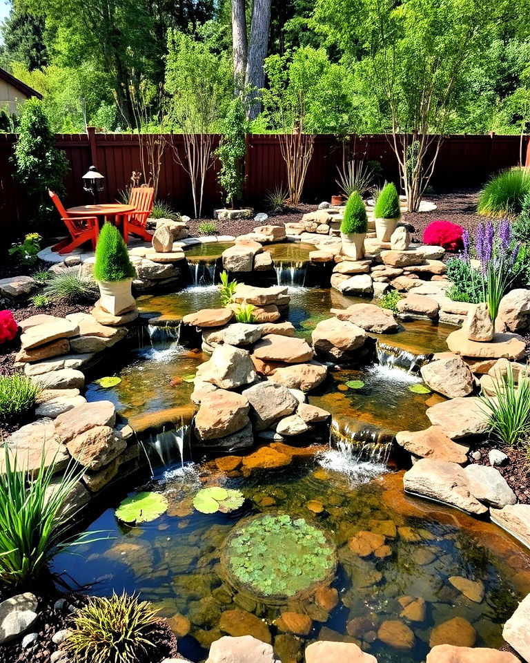 multi tiered pond to add depth