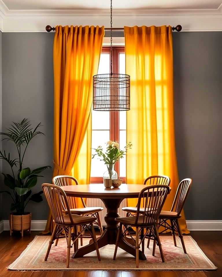 mustard yellow curtains
