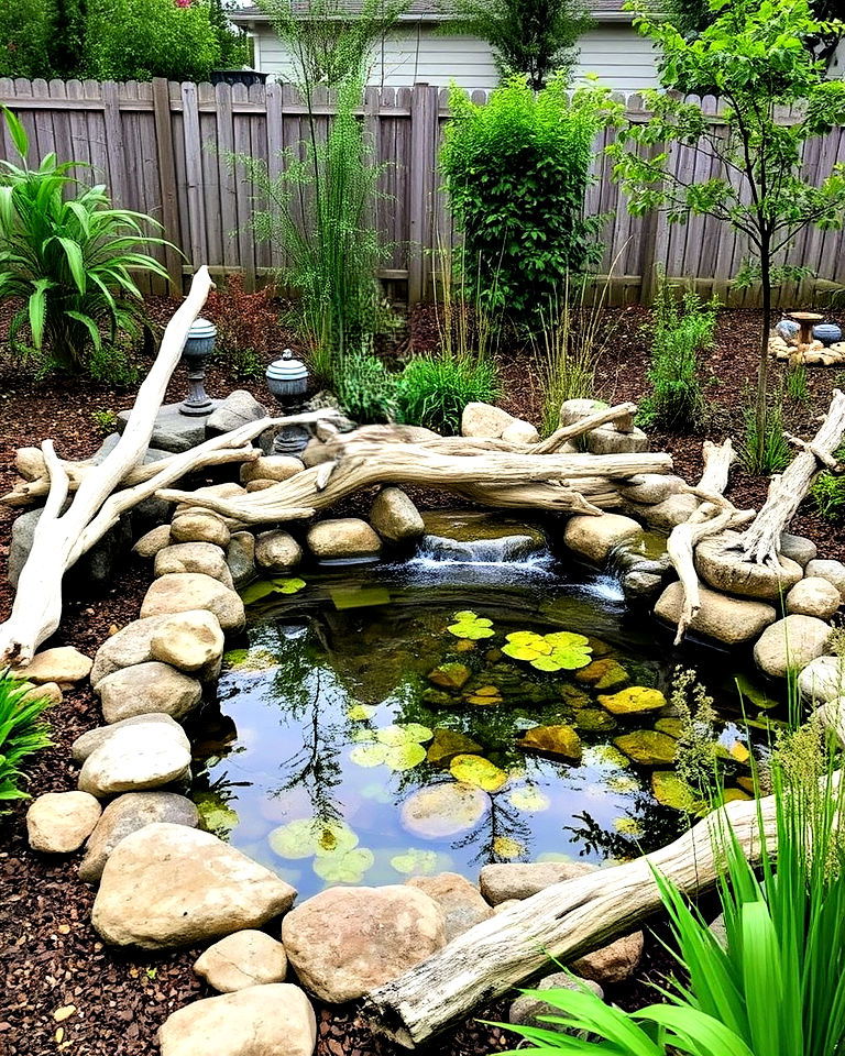 natural driftwood landscaping