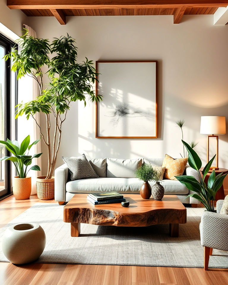 natural elements feng shui living room
