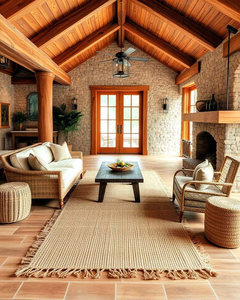 natural fiber rug to add warmth