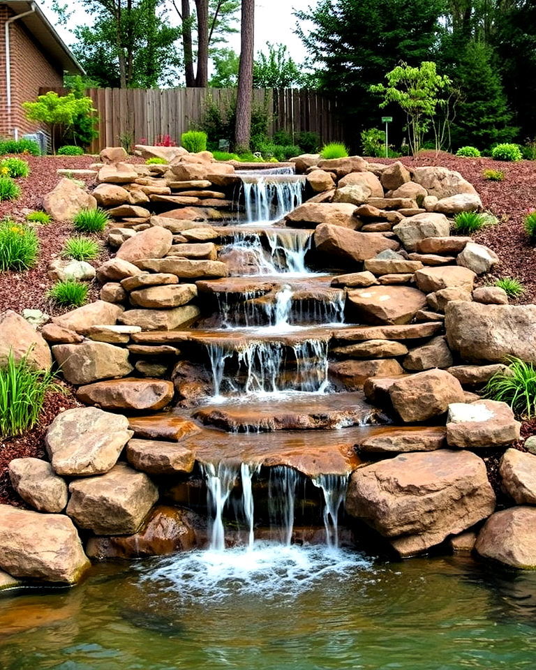 natural hillside waterfall for backyard