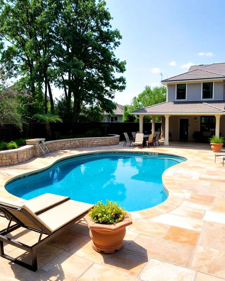natural stone flooring pool patio