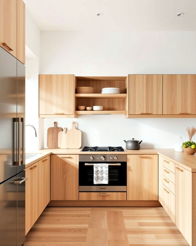natural wood kitchen cabinets