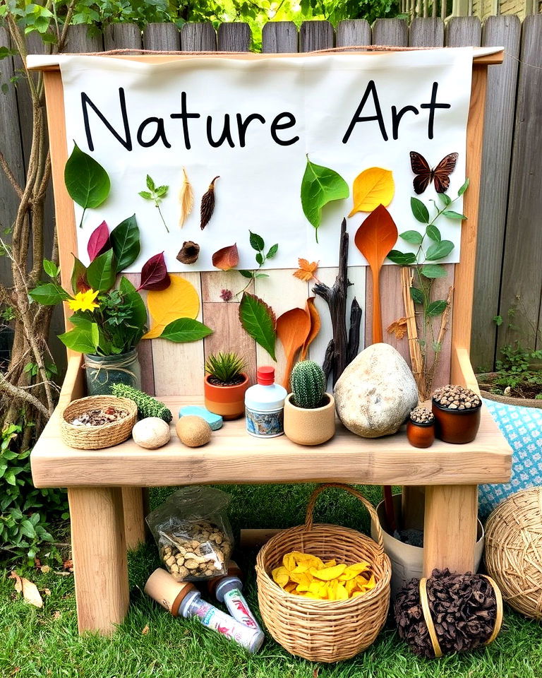 nature art station for eco friendly crafts