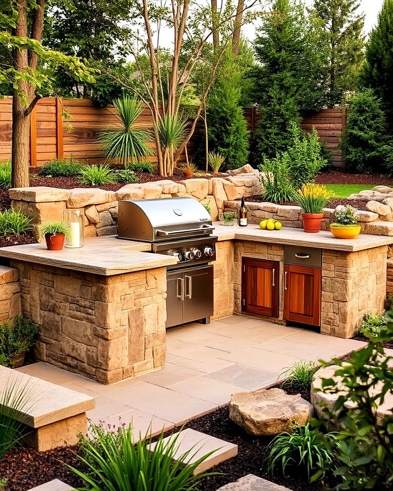 nature inspired bbq island