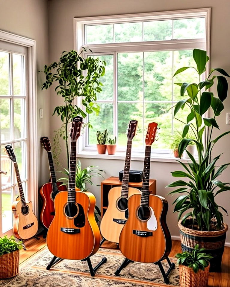 nature inspired guitar room