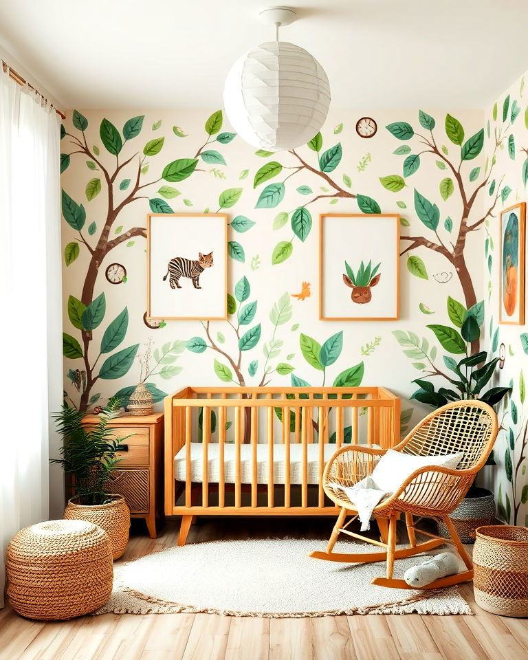 nature inspired theme baby room