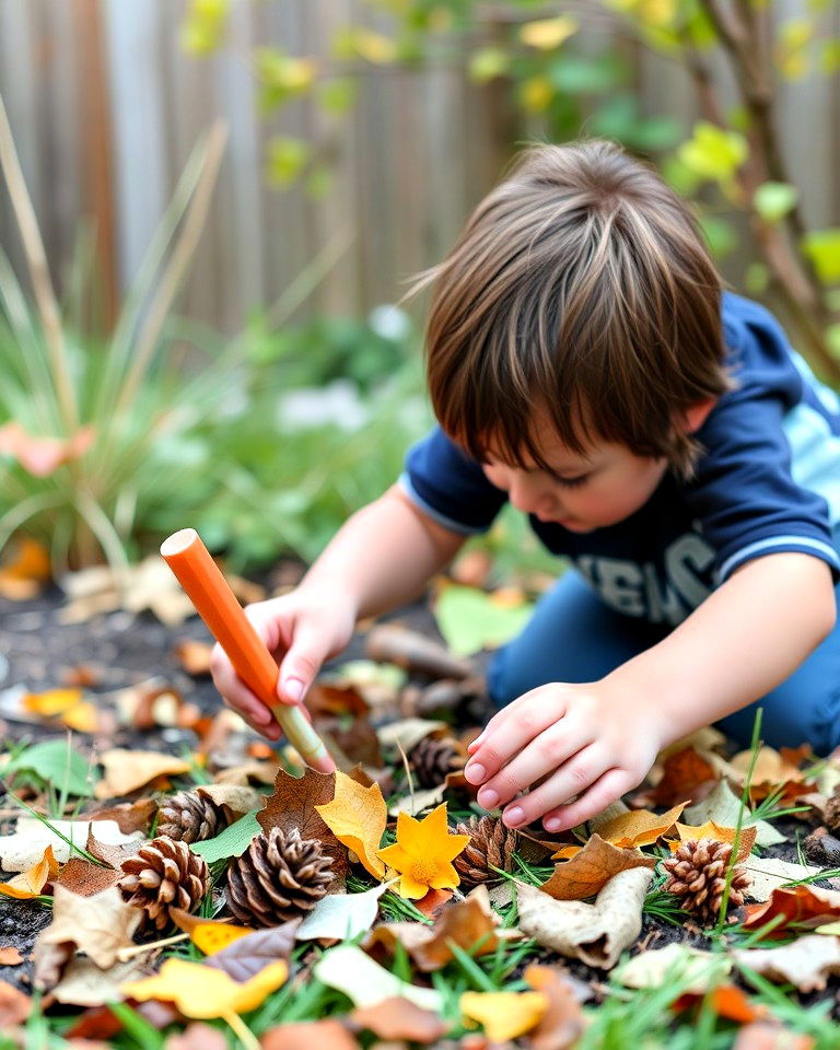 nature themed scavenger hunt to engage kids