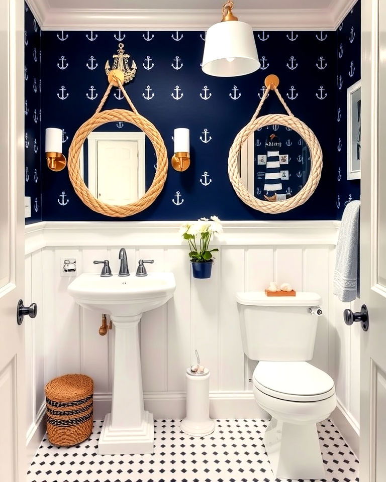 navy and white nautical theme
