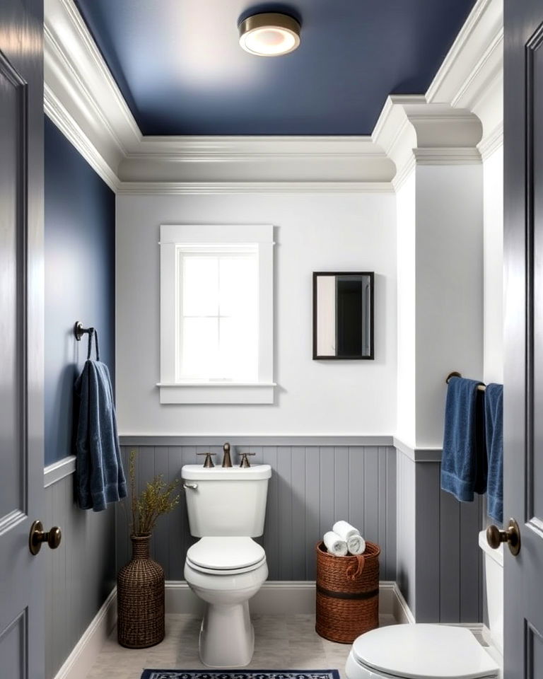 navy ceiling for subtle drama