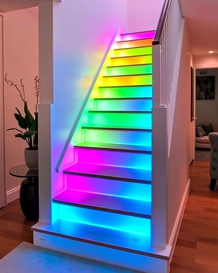 neon colored stair risers to make a bold statement
