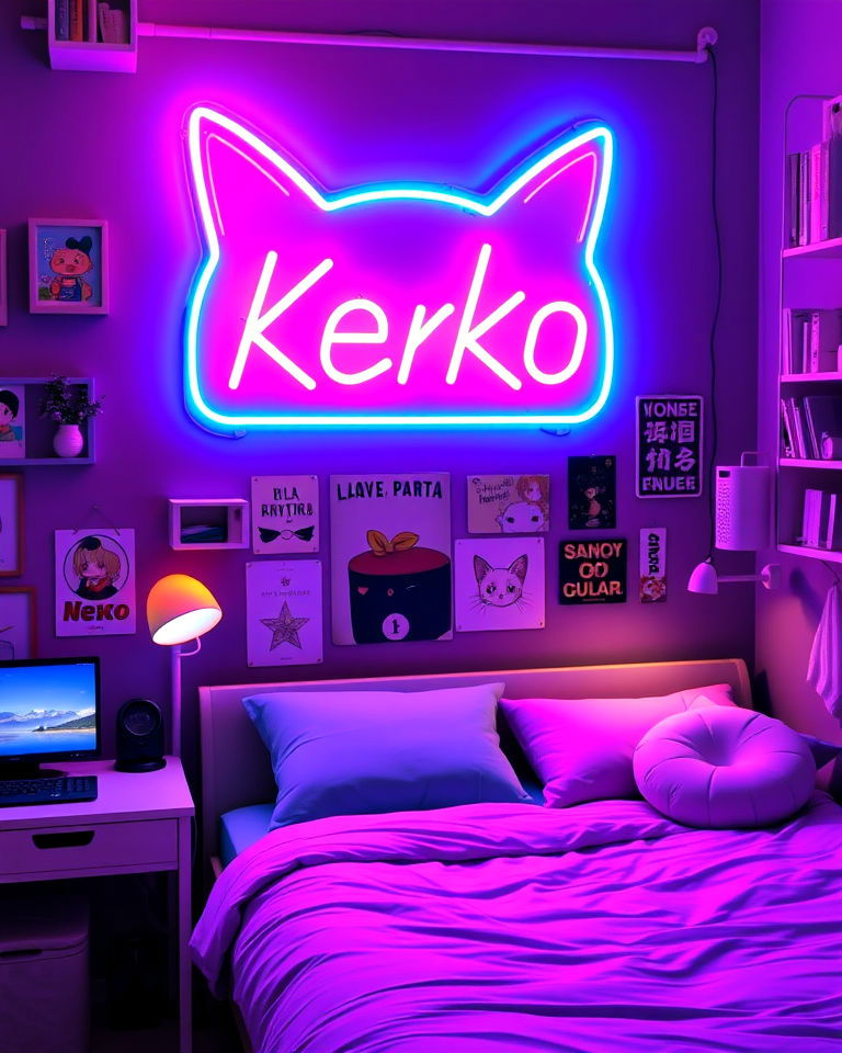 neon led sign anime room