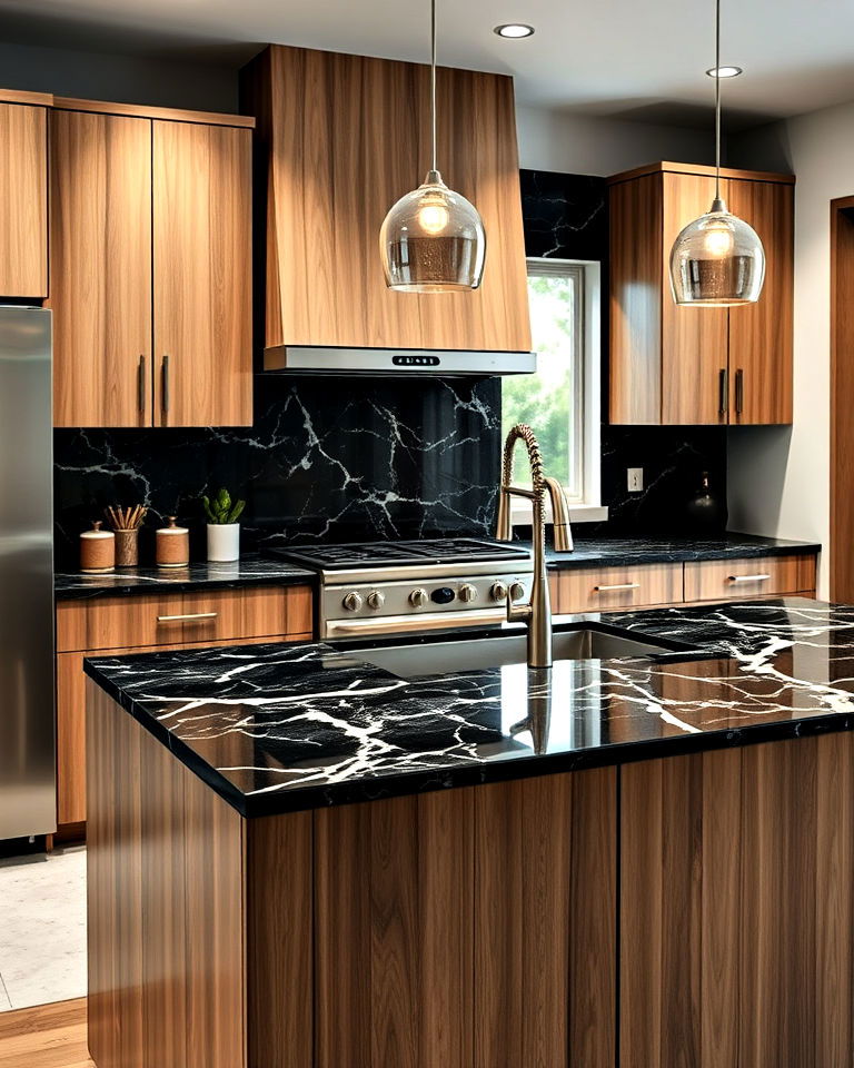 nero marquina marble countertop for kitchen