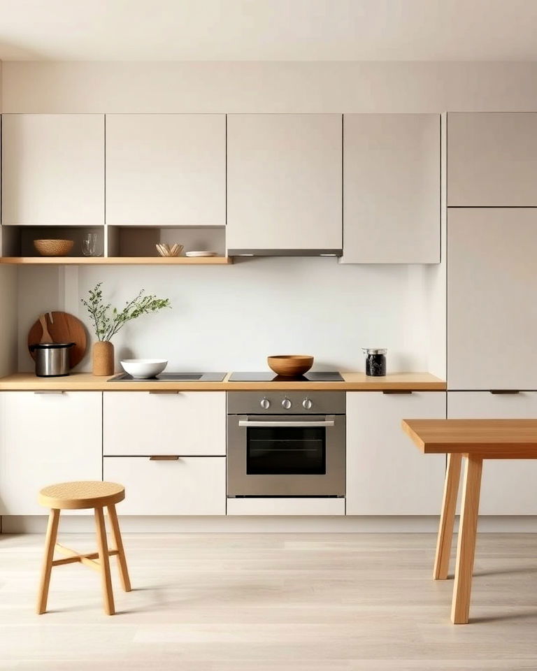 neutral color palette japandi kitchen