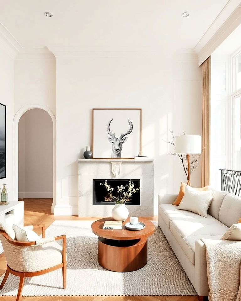 neutral color scheme townhouse interior