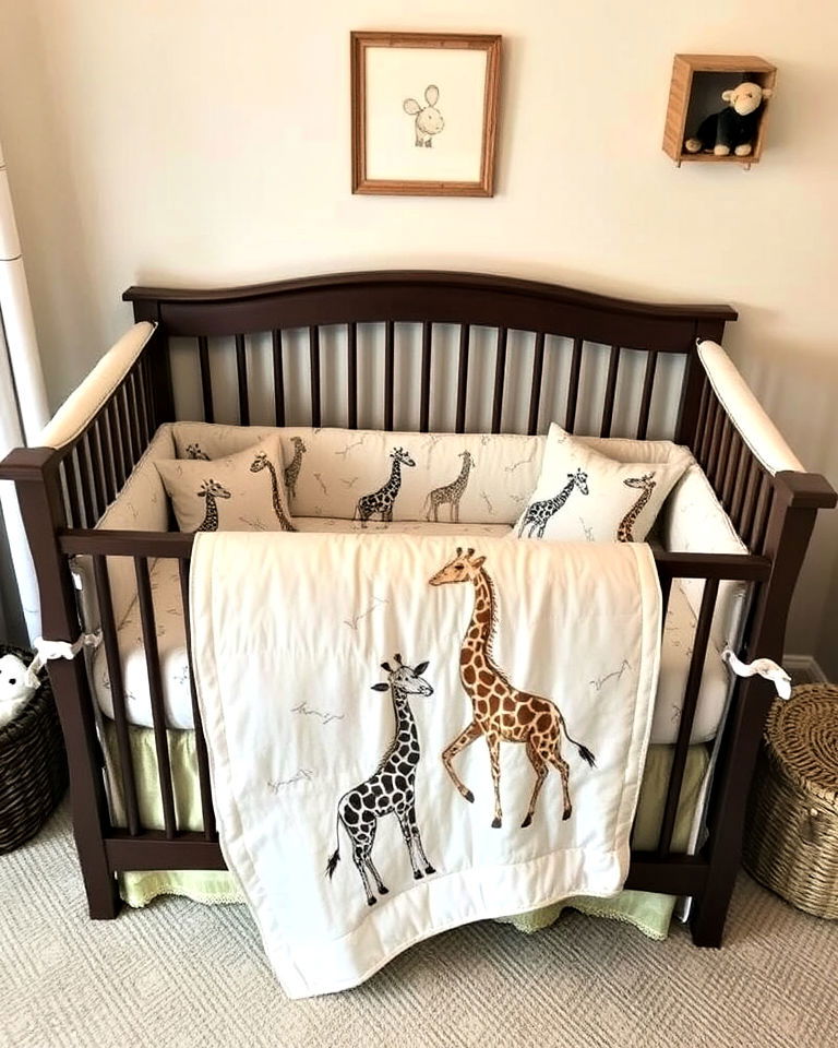 neutral safari bedding for nursery